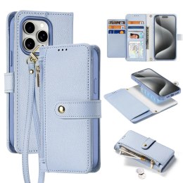 Dux Ducis Etui do iPhone 15 Dux Ducis Lawa Skórzane Portfel MagSafe Niebieskie
