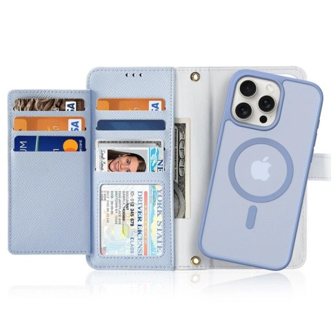 Dux Ducis Etui do iPhone 15 Dux Ducis Lawa Skórzane Portfel MagSafe Niebieskie Dux Ducis Etui do iPhone 15 Dux Ducis Lawa Skórzane Portfel MagSafe Niebieskie
