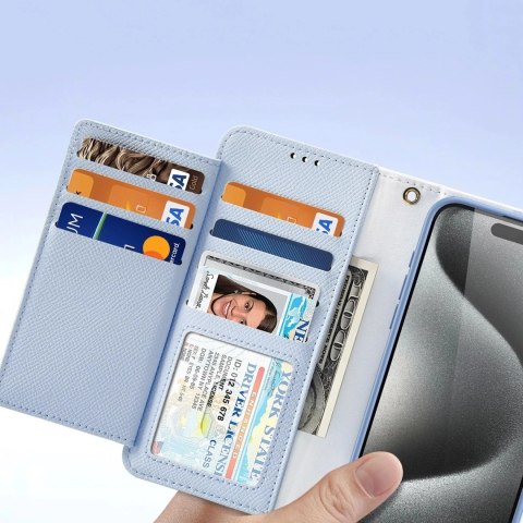 Dux Ducis Etui do iPhone 15 Dux Ducis Lawa Skórzane Portfel MagSafe Niebieskie Dux Ducis Etui do iPhone 15 Dux Ducis Lawa Skórzane Portfel MagSafe Niebieskie