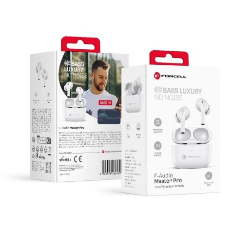 Forcell Słuchawki bezprzewodowe douszne Forcell F-Audio TWS Master Pro białe White Forcell Słuchawki bezprzewodowe douszne Forcell F-Audio TWS Master Pro białe White