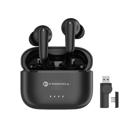 Forcell Słuchawki bezprzewodowe douszne Forcell Super Clear Calls ANC ENC Dongle Black Forcell Słuchawki bezprzewodowe douszne Forcell Super Clear Calls ANC ENC Dongle Black