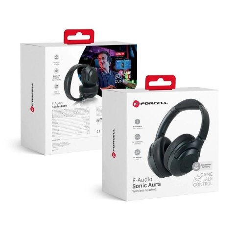 Forcell Słuchawki bezprzewodowe nauszne Forcell F-Audio ANC Sonic Aura czarne Black Forcell Słuchawki bezprzewodowe nauszne Forcell F-Audio ANC Sonic Aura czarne Black
