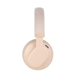 Forcell Słuchawki bezprzewodowe nauszne Forcell F-Audio ANC Touch Beat beżowe