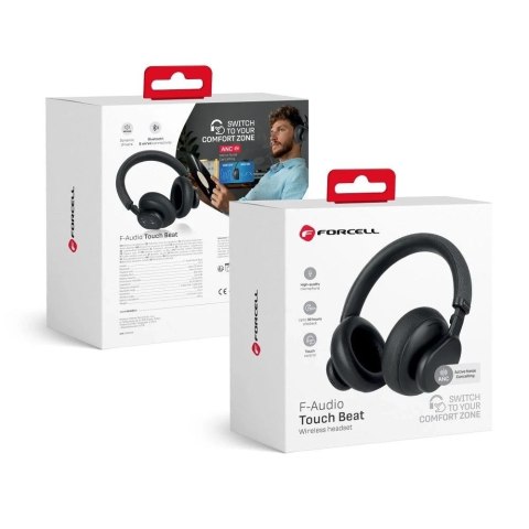 Forcell Słuchawki bezprzewodowe nauszne Forcell F-Audio ANC Touch Beat czarne Forcell Słuchawki bezprzewodowe nauszne Forcell F-Audio ANC Touch Beat czarne