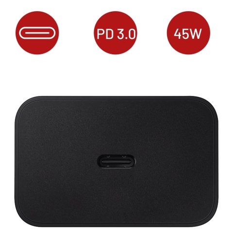 Samsung Ładowarka Sieciowa oryginalna Samsung EP-TA845 Szybkie Ładowanie Fast Charge 45W Czarna Samsung Ładowarka Sieciowa oryginalna Samsung EP-TA845 Szybkie Ładowanie Fast Charge 45W Czarna