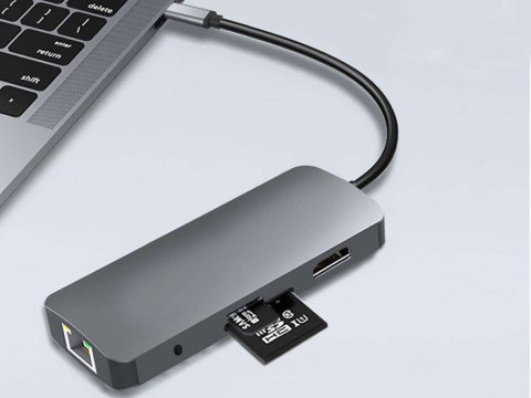 Alogy Adapter Alogy HUB 9w1 HDMI 4K RJ45 USB-C PD 3xUSB AV SD/TF/microSD Alogy Adapter Alogy HUB 9w1 HDMI 4K RJ45 USB-C PD 3xUSB AV SD/TF/microSD