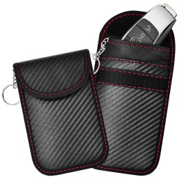Alogy Antykradzieżowe etui na klucze Alogy pokrowiec blokujący sygnał ochrona RFID 13x8.2cm karbon czarny
