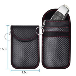 Alogy Antykradzieżowe etui na klucze Alogy pokrowiec blokujący sygnał ochrona RFID 13x8.2cm karbon czarny