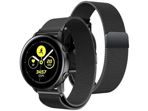 Alogy Bransoleta Milanese pasek Alogy stal nierdzewna do smartwatcha 22mm Czarna Alogy Bransoleta Milanese pasek Alogy stal nierdzewna do smartwatcha 22mm Czarna