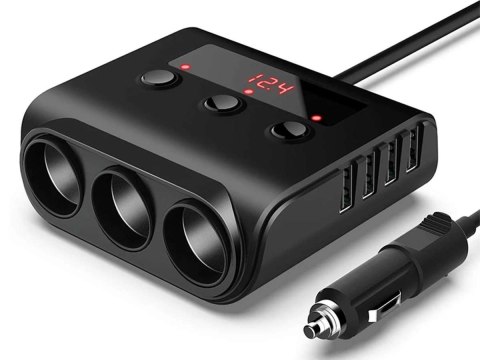 Alogy Rozdzielacz adapter samochodowy Alogy HUB do zapalniczki 12V-24V Alogy Rozdzielacz adapter samochodowy Alogy HUB do zapalniczki 12V-24V