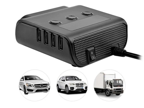 Alogy Rozdzielacz adapter samochodowy Alogy HUB do zapalniczki 12V-24V Alogy Rozdzielacz adapter samochodowy Alogy HUB do zapalniczki 12V-24V