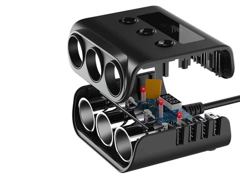 Alogy Rozdzielacz adapter samochodowy Alogy HUB do zapalniczki 12V-24V Alogy Rozdzielacz adapter samochodowy Alogy HUB do zapalniczki 12V-24V