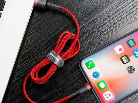 Baseus Kabel 2m Baseus Keviar USB Lightning do iPhone iPad iPod 1.5A Czerwony Baseus Kabel 2m Baseus Keviar USB Lightning do iPhone iPad iPod 1.5A Czerwony