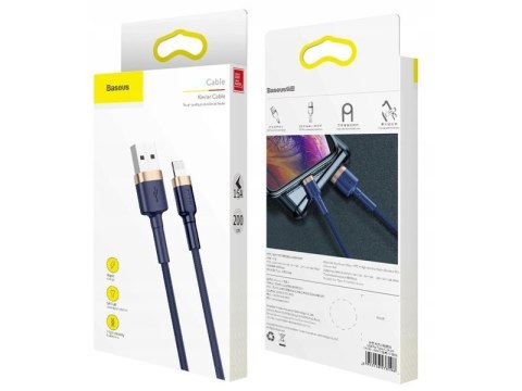 Baseus Kabel 2m Baseus Keviar USB Lightning do iPhone iPad iPod 1.5A Granatowy Baseus Kabel 2m Baseus Keviar USB Lightning do iPhone iPad iPod 1.5A Granatowy