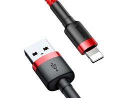 Baseus Kabel 3m Baseus Cafule USB Lightning do iPhone iPad iPod 2A Czerwony