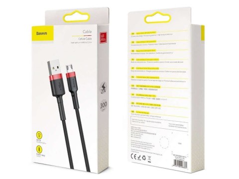 Baseus Kabel 3m Baseus Cafule wytrzymały przewód nylon micro USB 2A Czerwony Baseus Kabel 3m Baseus Cafule wytrzymały przewód nylon micro USB 2A Czerwony