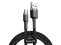 Baseus Kabel 3m Baseus Cafule wytrzymały przewód nylon micro USB 2A Szary