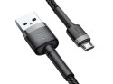 Baseus Kabel 3m Baseus Cafule wytrzymały przewód nylon micro USB 2A Szary