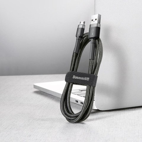 Baseus Kabel 3m Baseus Cafule wytrzymały przewód nylon micro USB 2A Szary Baseus Kabel 3m Baseus Cafule wytrzymały przewód nylon micro USB 2A Szary