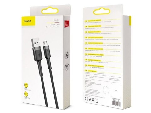 Baseus Kabel 3m Baseus Cafule wytrzymały przewód nylon micro USB 2A Szary Baseus Kabel 3m Baseus Cafule wytrzymały przewód nylon micro USB 2A Szary