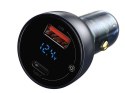 Baseus Ładowarka samochodowa Baseus USB /USB-C Type-C LED 65W QC PPS Szara