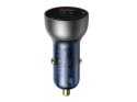 Baseus Ładowarka samochodowa Baseus USB/Type-C LED 65W QC PPS Srebrna