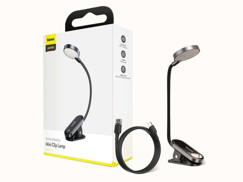 Baseus Lampka biurkowa nocna LED Baseus bezprzewodowa z klipsem szara Baseus Lampka biurkowa nocna LED Baseus bezprzewodowa z klipsem szara