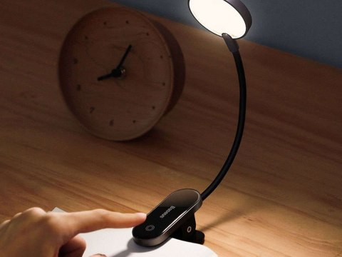Baseus Lampka biurkowa nocna LED Baseus bezprzewodowa z klipsem szara Baseus Lampka biurkowa nocna LED Baseus bezprzewodowa z klipsem szara