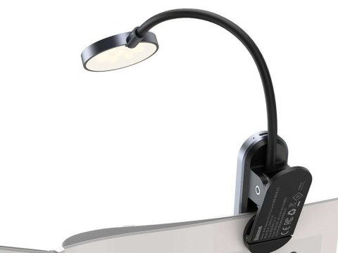 Baseus Lampka biurkowa nocna LED Baseus bezprzewodowa z klipsem szara Baseus Lampka biurkowa nocna LED Baseus bezprzewodowa z klipsem szara