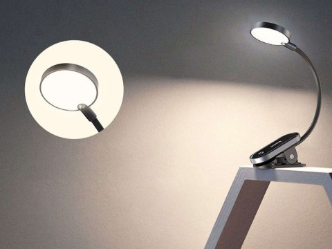 Baseus Lampka biurkowa nocna LED Baseus bezprzewodowa z klipsem szara Baseus Lampka biurkowa nocna LED Baseus bezprzewodowa z klipsem szara