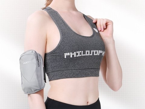 Rock Rock saszetka opaska sportowa do biegania na ramię armband Szara Rock Rock saszetka opaska sportowa do biegania na ramię armband Szara