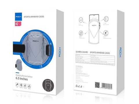 Rock Rock saszetka opaska sportowa do biegania na ramię armband Szara Rock Rock saszetka opaska sportowa do biegania na ramię armband Szara