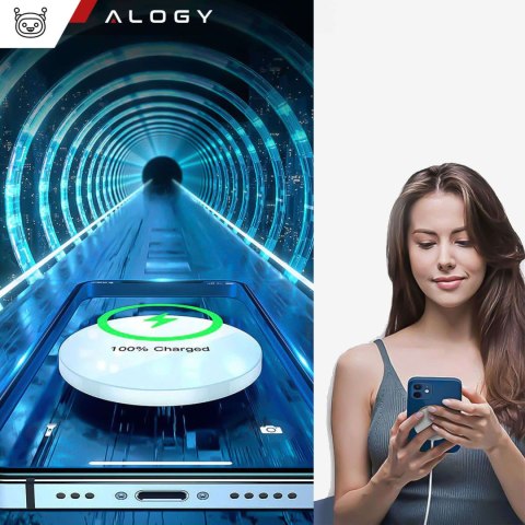 Alogy Ładowarka indukcyjna do iPhone 12/13/14/15/16 PRO / MAX/ MINI/ ULTRA Alogy do MagSafe bezprzewodowa 20W Biała Alogy Ładowarka indukcyjna do iPhone 12/13/14/15/16 PRO / MAX/ MINI/ ULTRA Alogy do MagSafe bezprzewodowa 20W Biała