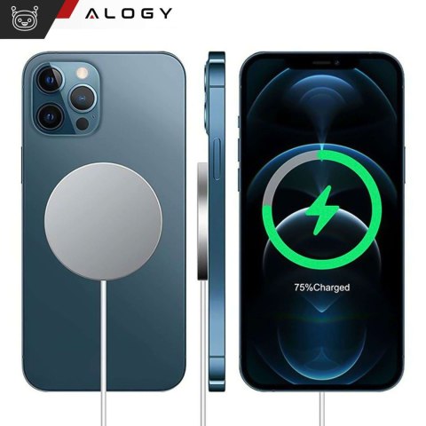 Alogy Ładowarka indukcyjna do iPhone 12/13/14/15/16 PRO / MAX/ MINI/ ULTRA Alogy do MagSafe bezprzewodowa 20W Biała Alogy Ładowarka indukcyjna do iPhone 12/13/14/15/16 PRO / MAX/ MINI/ ULTRA Alogy do MagSafe bezprzewodowa 20W Biała