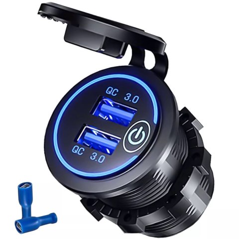 Alogy Ładowarka samochodowa / do motocykla zasilacz konektory Alogy 2x USB QC 3.0 LED Alogy Ładowarka samochodowa / do motocykla zasilacz konektory Alogy 2x USB QC 3.0 LED