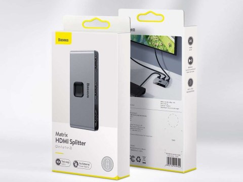 Baseus Dwukierunkowy rozdzielacz Baseus Switcher Full HDMI 4K 30Hz 2x1/ 1x2 Baseus Dwukierunkowy rozdzielacz Baseus Switcher Full HDMI 4K 30Hz 2x1/ 1x2