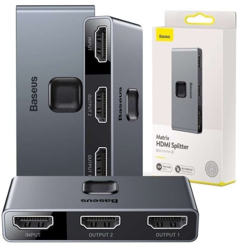 Baseus Dwukierunkowy rozdzielacz Baseus Switcher Full HDMI 4K 30Hz 2x1/ 1x2 Baseus Dwukierunkowy rozdzielacz Baseus Switcher Full HDMI 4K 30Hz 2x1/ 1x2