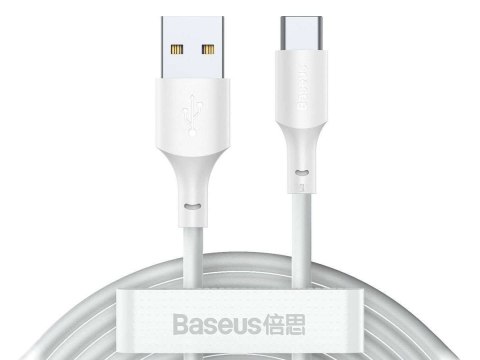 Baseus Kabel 1.5m przewód x2 Baseus USB - USB-C Type C PD QC AFC 40W 5A White Baseus Kabel 1.5m przewód x2 Baseus USB - USB-C Type C PD QC AFC 40W 5A White