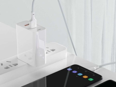 Baseus Kabel 1.5m przewód x2 Baseus USB - USB-C Type C PD QC AFC 40W 5A White Baseus Kabel 1.5m przewód x2 Baseus USB - USB-C Type C PD QC AFC 40W 5A White