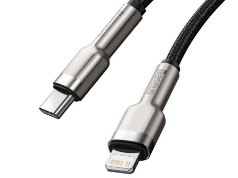 Baseus Kabel 1m Baseus Metal przewód USB-C Type C na Lightning PD 20W Black Baseus Kabel 1m Baseus Metal przewód USB-C Type C na Lightning PD 20W Black