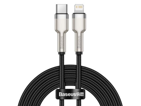 Baseus Kabel 2m Baseus Metal przewód USB-C Type C na Lightning PD 20W Black Baseus Kabel 2m Baseus Metal przewód USB-C Type C na Lightning PD 20W Black