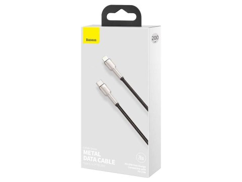 Baseus Kabel 2m Baseus Metal przewód USB-C Type C na Lightning PD 20W Black Baseus Kabel 2m Baseus Metal przewód USB-C Type C na Lightning PD 20W Black
