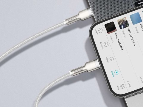 Baseus Kabel przewód Baseus Metal USB-C Type C na Lightning PD 20W 1m White Baseus Kabel przewód Baseus Metal USB-C Type C na Lightning PD 20W 1m White