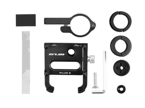 GUB Uchwyt rowerowy motocyklowy GUB Plus 6 na telefon smartfon aluminiowy czarny GUB Uchwyt rowerowy motocyklowy GUB Plus 6 na telefon smartfon aluminiowy czarny