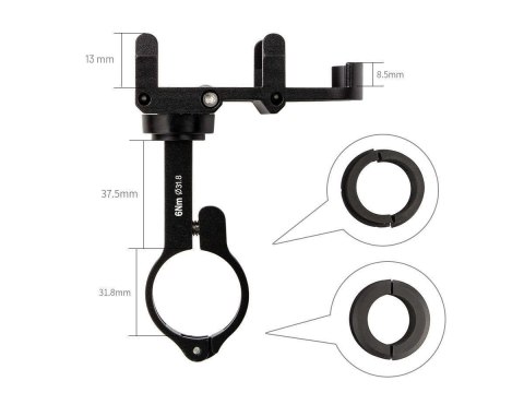 GUB Uchwyt rowerowy motocyklowy GUB Plus 6 na telefon smartfon aluminiowy czarny GUB Uchwyt rowerowy motocyklowy GUB Plus 6 na telefon smartfon aluminiowy czarny