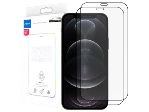 Rock Szkło hartowane Full Glue x2 Rock do Apple iPhone 12/ 12 Pro czarne Rock Szkło hartowane Full Glue x2 Rock do Apple iPhone 12/ 12 Pro czarne