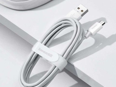 Baseus Kabel 1.5m Baseus przewód x2 USB - micro USB 2.1A White Baseus Kabel 1.5m Baseus przewód x2 USB - micro USB 2.1A White