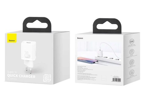Baseus Ładowarka sieciowa Baseus Super Si Quick Charger 1C 20W White Baseus Ładowarka sieciowa Baseus Super Si Quick Charger 1C 20W White