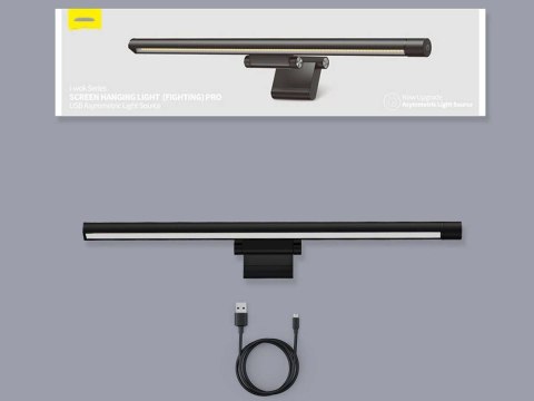 Baseus Regulowana lampa LED na monitor komputera Baseus I-Wok Pro z klipsem Czarna Baseus Regulowana lampa LED na monitor komputera Baseus I-Wok Pro z klipsem Czarna