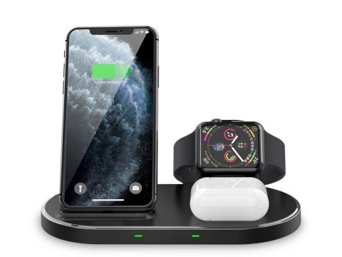Tech-Protect Bezprzewodowa ładowarka indukcyjna Qi 3w1 W55 do iPhone/AirPods/Watch Black Tech-Protect Bezprzewodowa ładowarka indukcyjna Qi 3w1 W55 do iPhone/AirPods/Watch Black